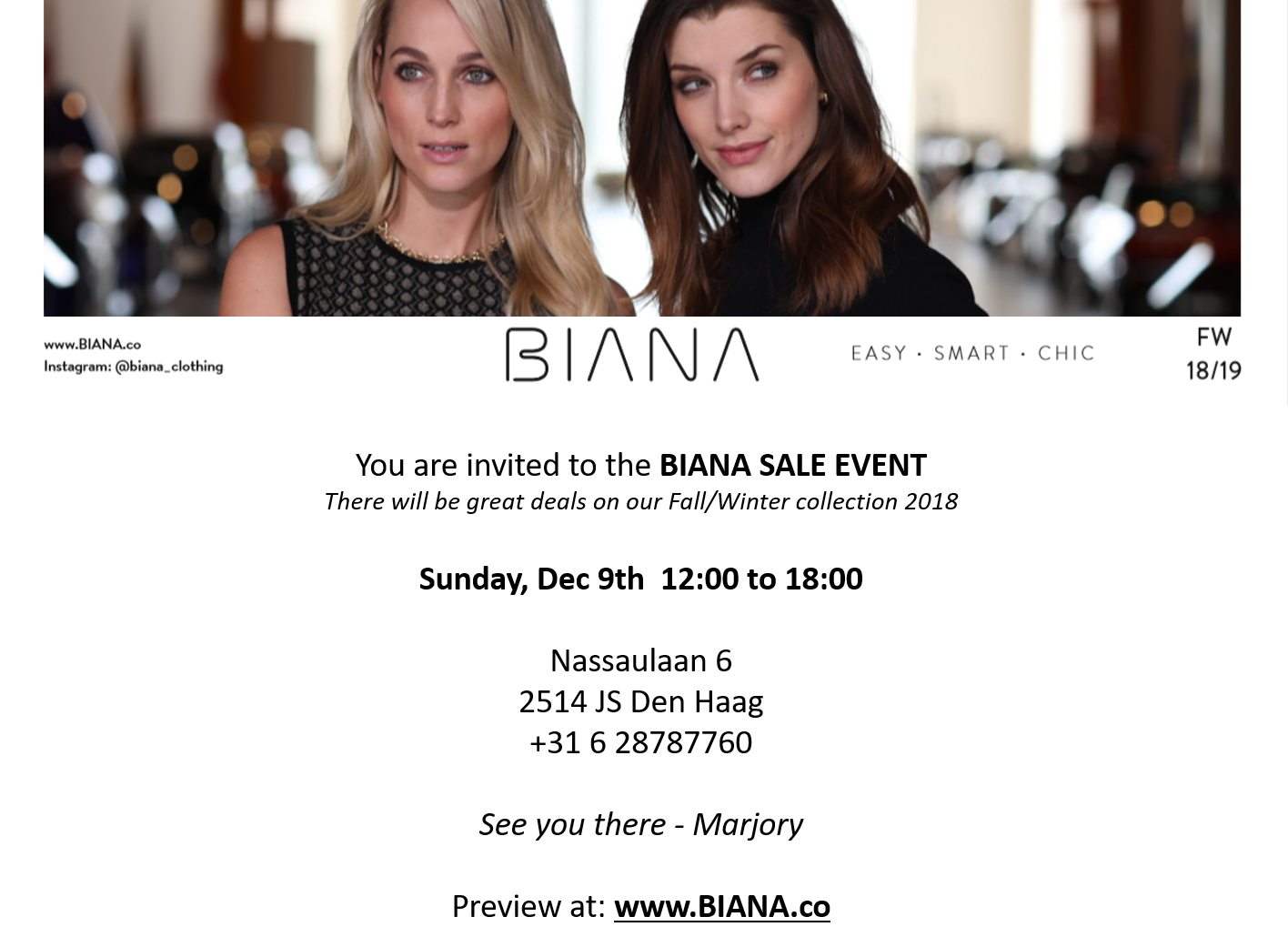 BIANA Sale Event: December 9th, The Hague