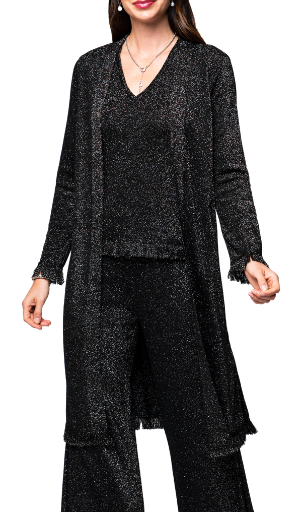 Ali Shimmery Duster / Coat ; Black Shimmer