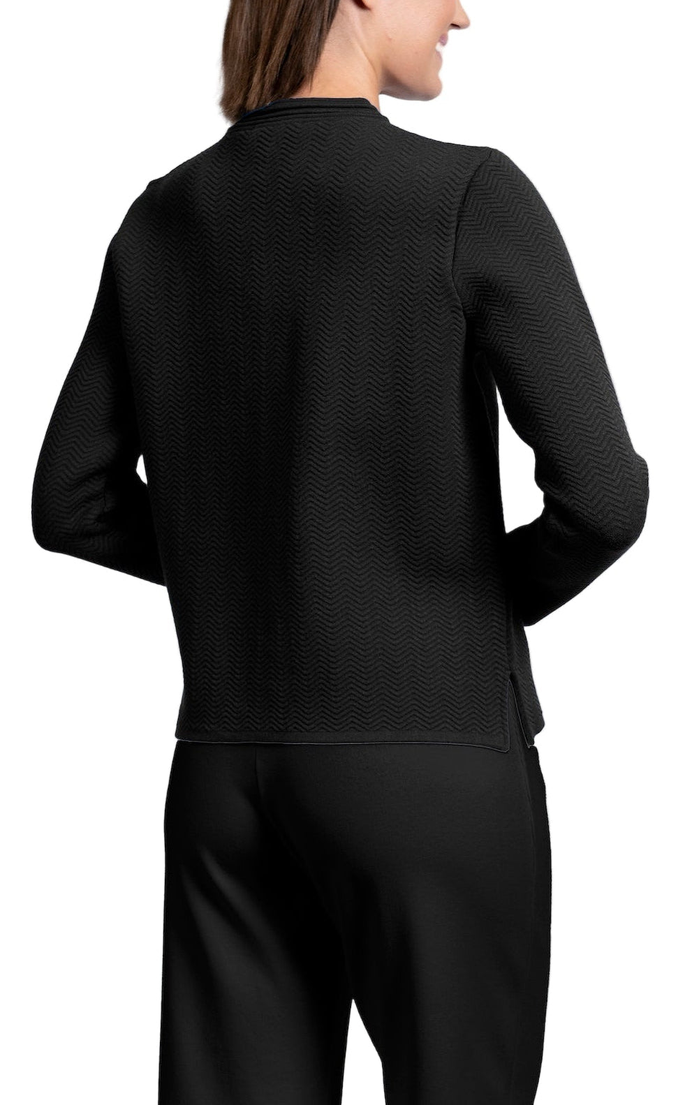 Sheila Wave-Knit Jacket ; Black