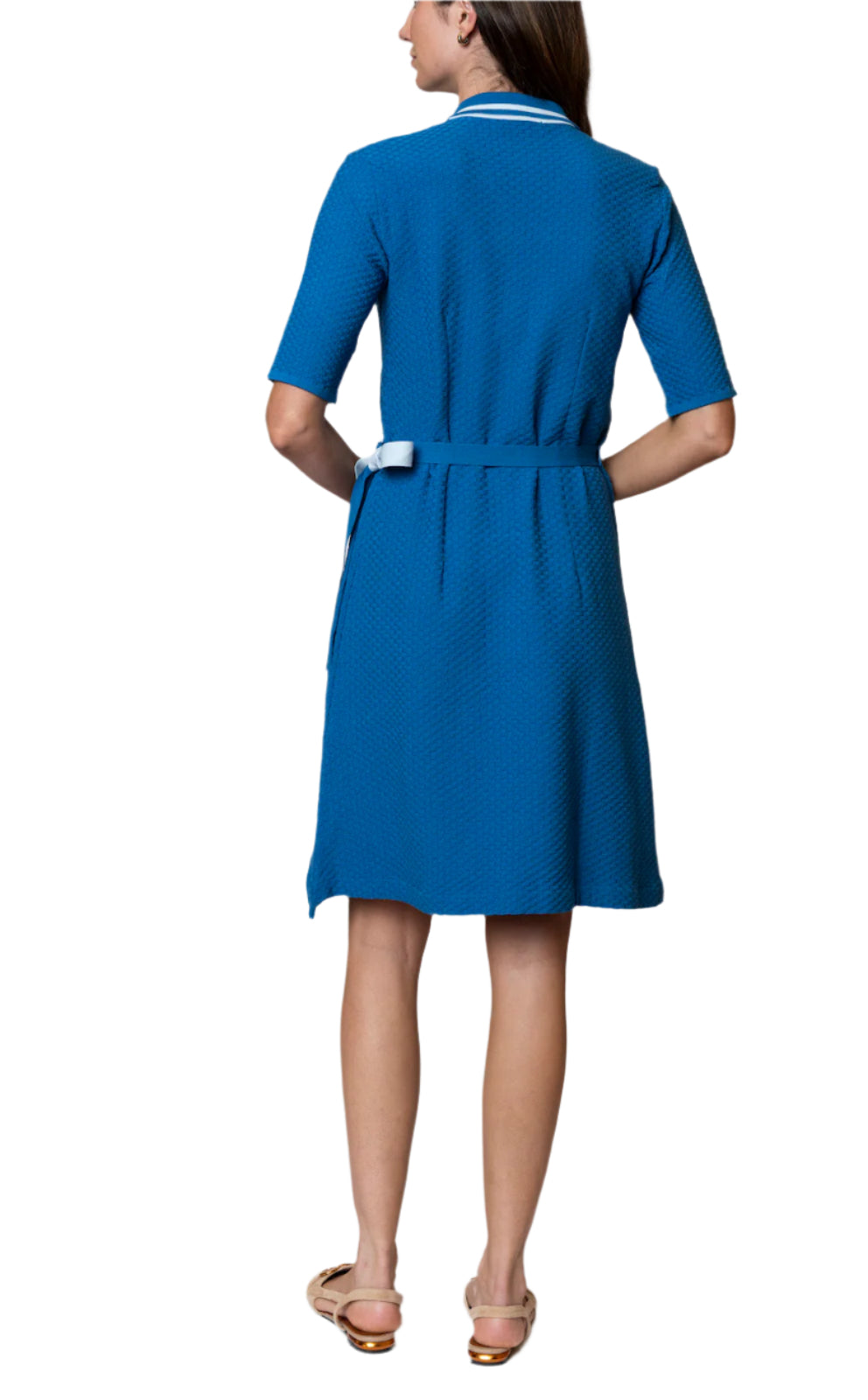 Makayla Wrap Dress; Ocean Blue / Powder Blue