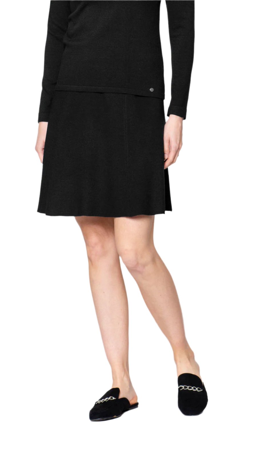 Livia A-Line Knee-length Skirt; Black