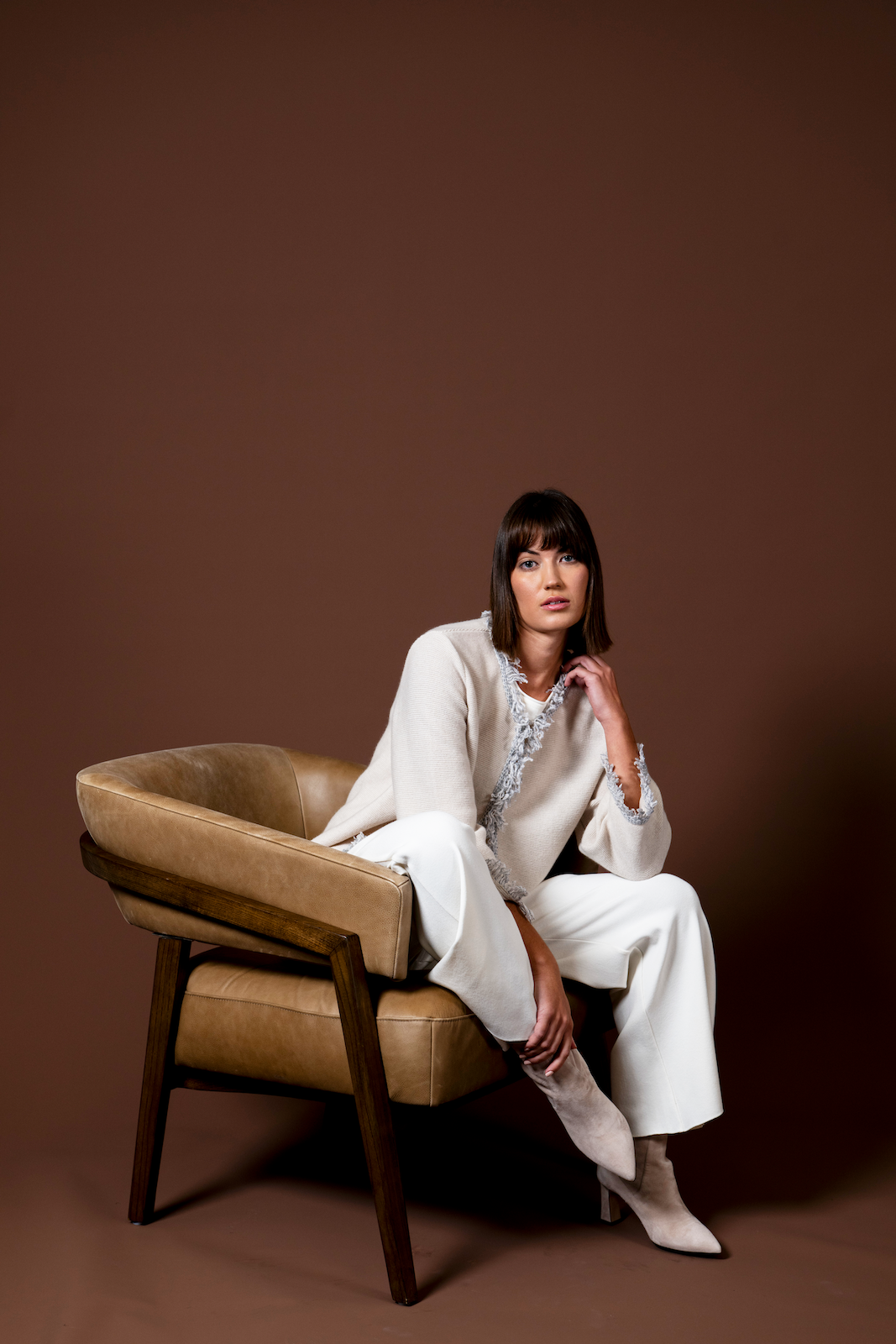 Rita Fringe Jacket ; Latte