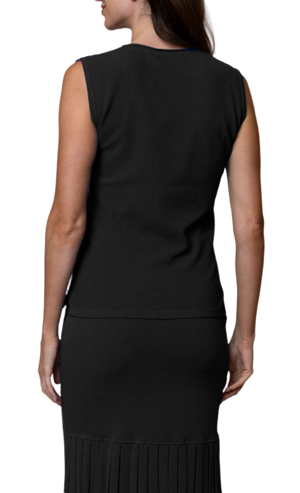 Teresa Round Neck Tank Top,Black