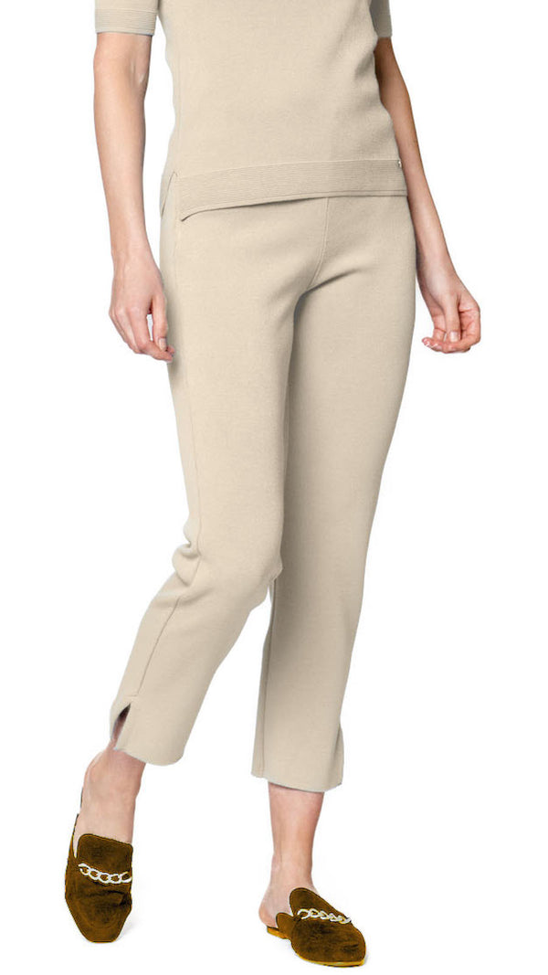 Alice Milano-Knit Slim Leg Pants; Warm beige