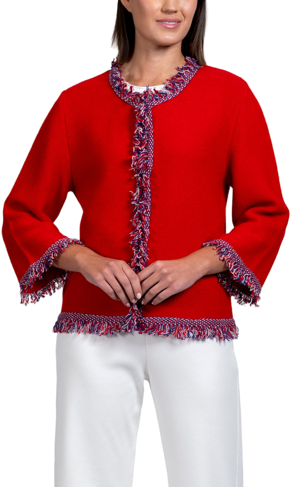 Rita Fringe Jacket ; Red