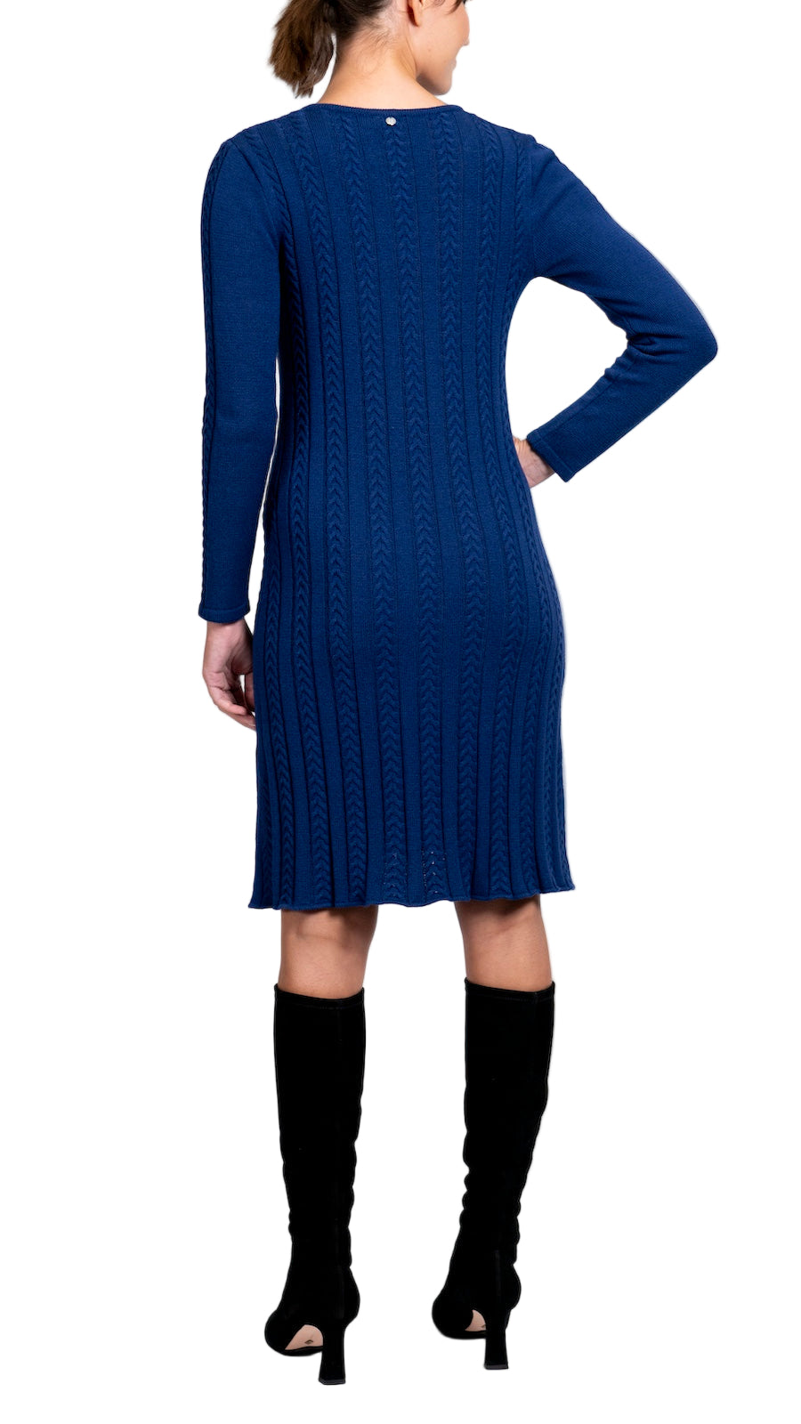 Shanna Cable Knit Sweater Dress, Navy