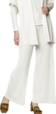 Briana Wide-Leg Milano-Knit Pants; Winter White