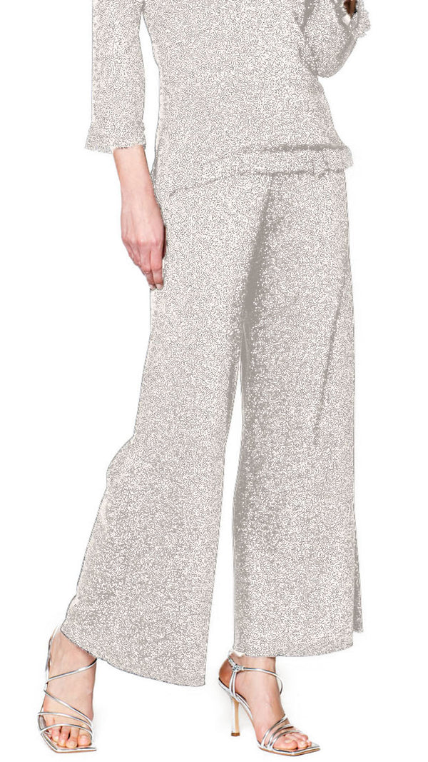 Trina Wide Leg Shimmery Pant; Gold Ecru (see full size image for true color)