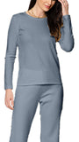 Helen Long Sleeve Crew-Neck Top, Gray