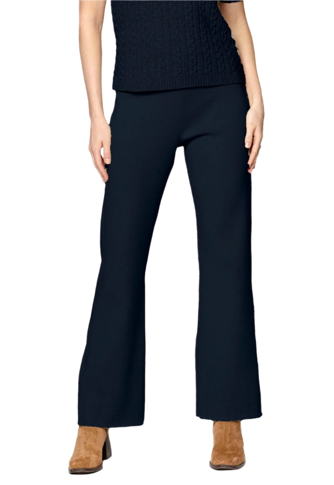 Domenique Milano-Knit Boot Leg Pants; Dark Navy (ships on 4/30)