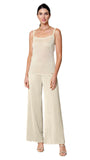 Paola Wide Leg Shimmery Pant; Gold Beige