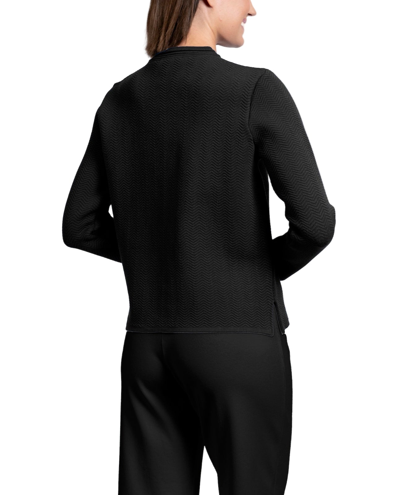 Sheila Wave-Knit Jacket ; Black