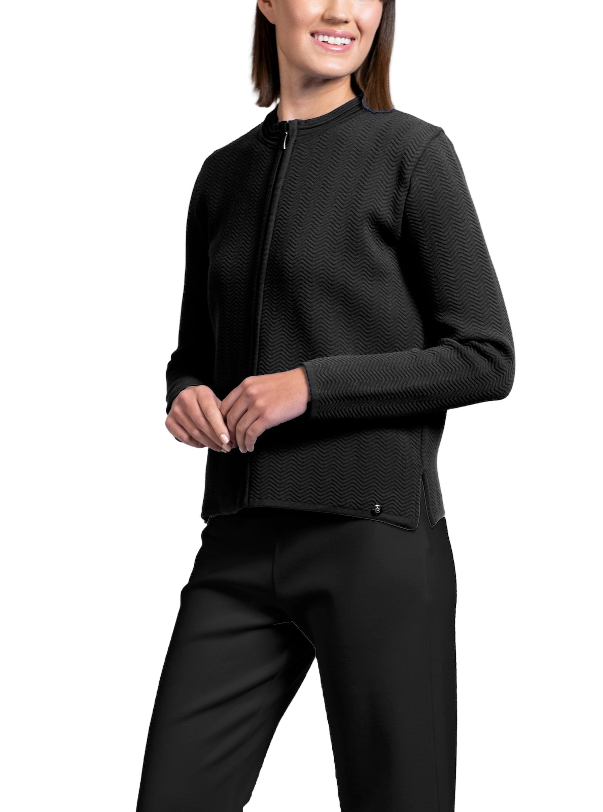 Sheila Wave-Knit Jacket ; Black