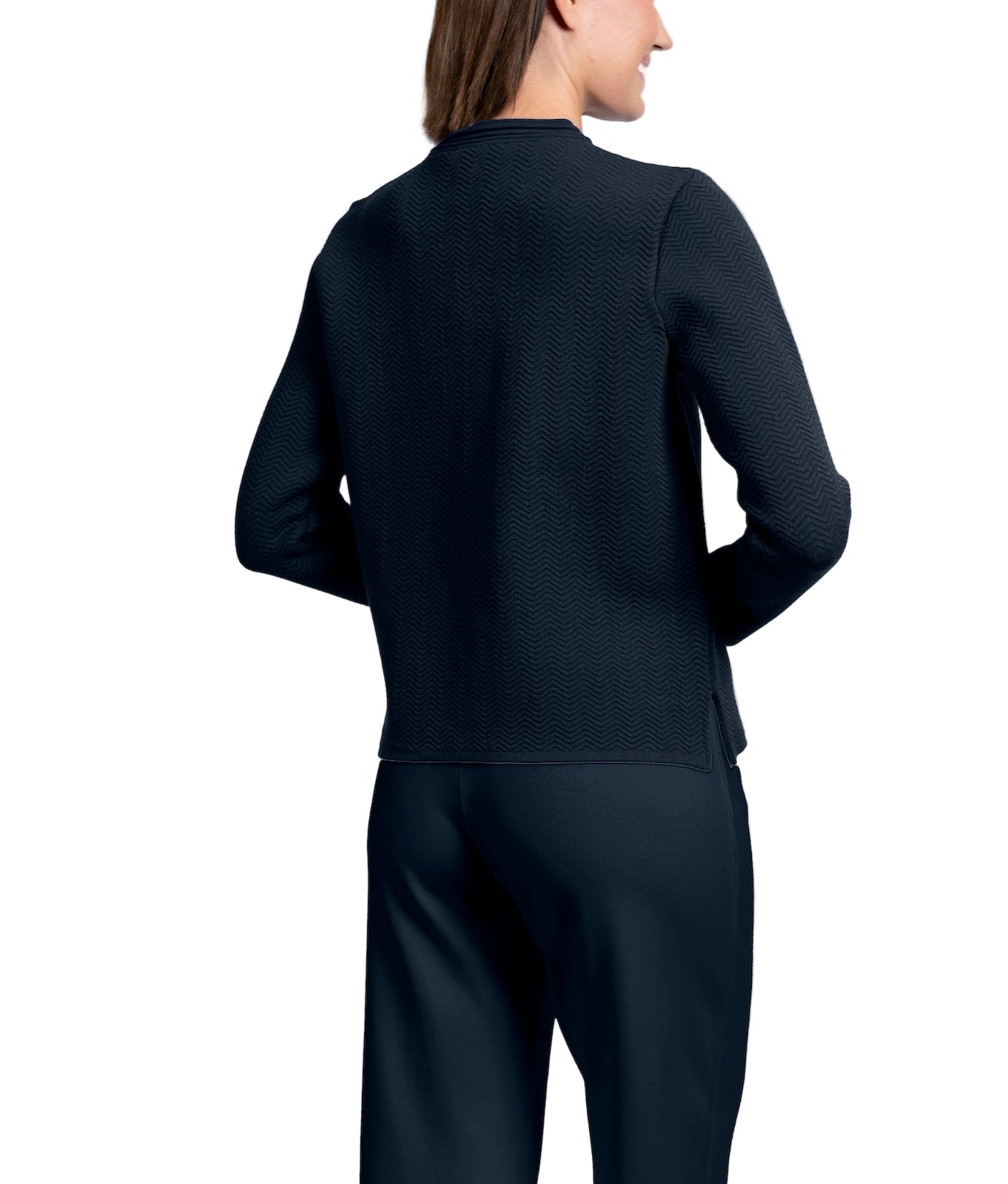 Sheila Wave-Knit Jacket ; Dark Navy