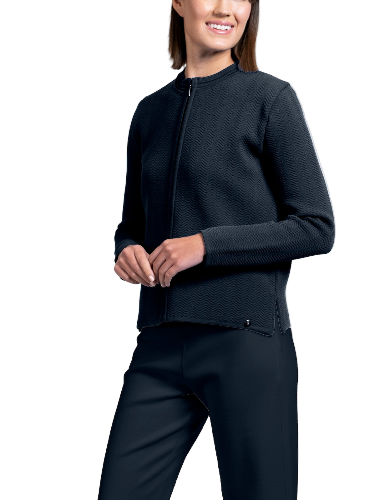 Sheila Wave-Knit Jacket ; Dark Navy