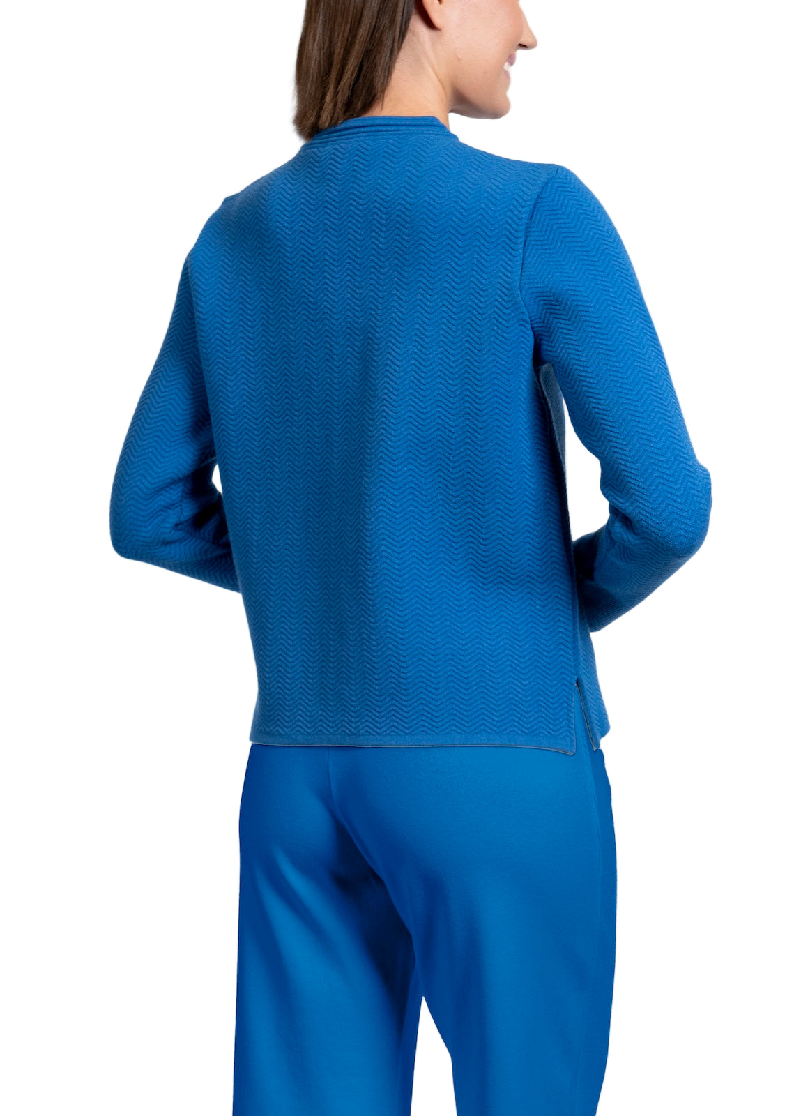 Sheila Wave-Knit Jacket ; Ocean Blue