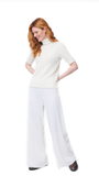 Lea Short Sleeved Cable-Knit Turtleneck, Winter White
