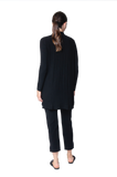 Amely Shawl Collar Mid-Length Cardigan ; Black