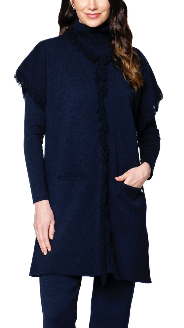 Maxima Milano-Knit Vest, Dark Navy