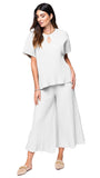 Ester Rib Knit Wide Top, White
