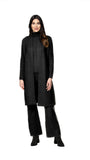 Leana Cable-Knit Belted Coat ; Black