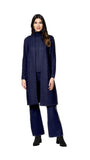 Leana Cable-Knit Belted Coat ; Thunder Navy