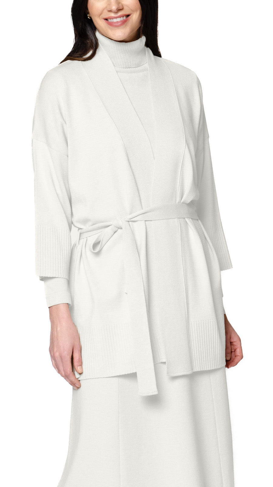 Martina Flat-Knit Vest, Winter White