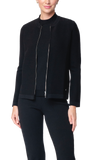 Meg Ripple-Knit Jacket ; Black