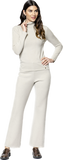 Monique Milano-Knit Boot Leg Pants; Mist