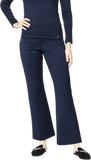 Monique Milano-Knit Boot Leg Pants; Dark Navy