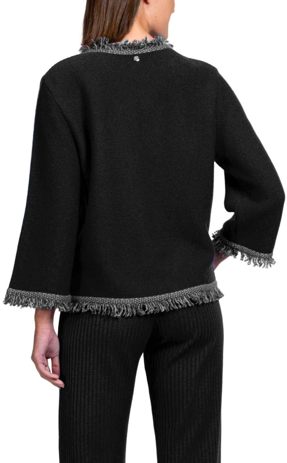 Rita Fringe Jacket ; Anthracite