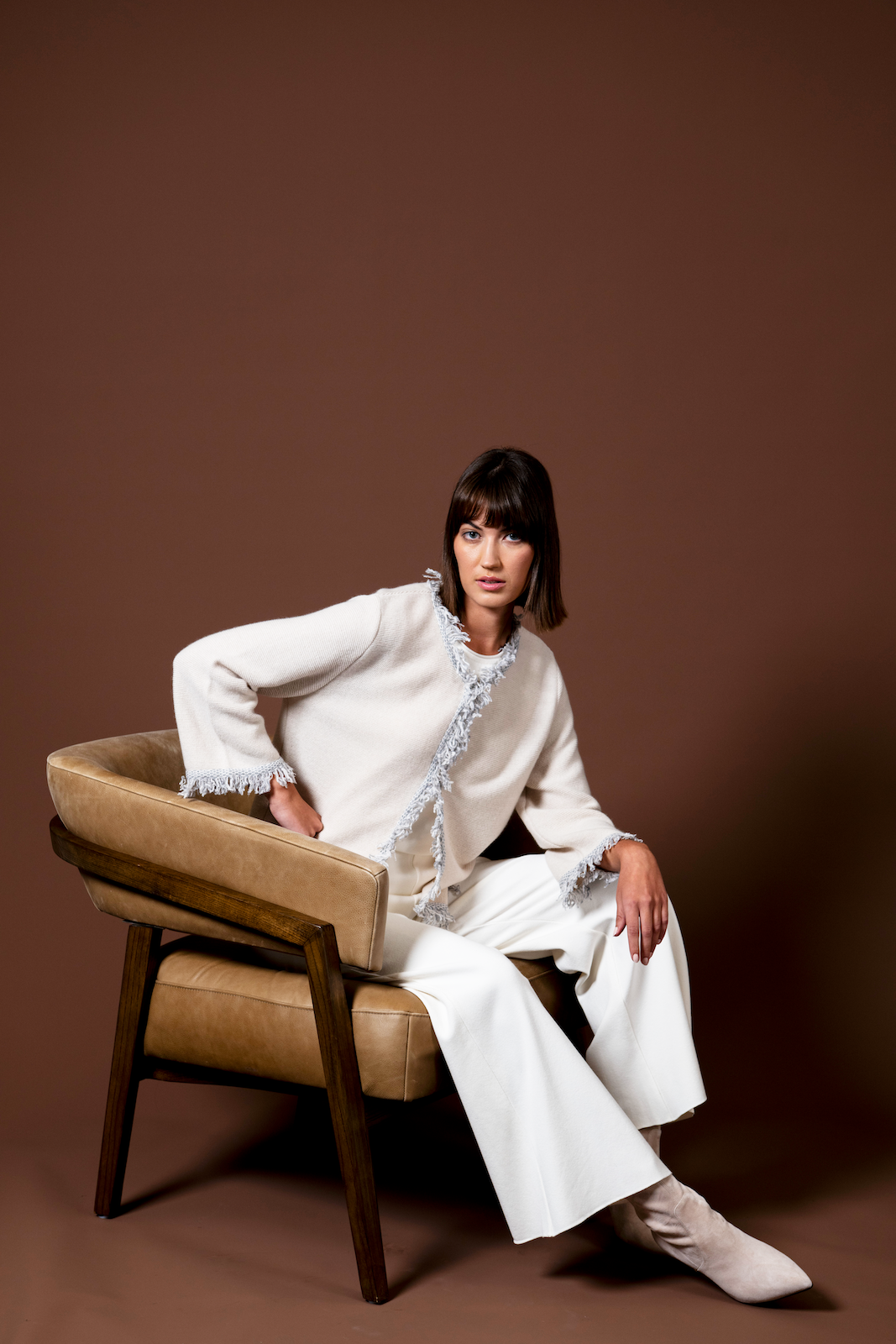 Rita Fringe Jacket ; Latte