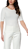Cecilia Short Sleeved Crew-Neck Top, Winter White