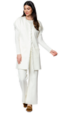 Monique Milano-Knit Boot Leg  Pants; Winter White