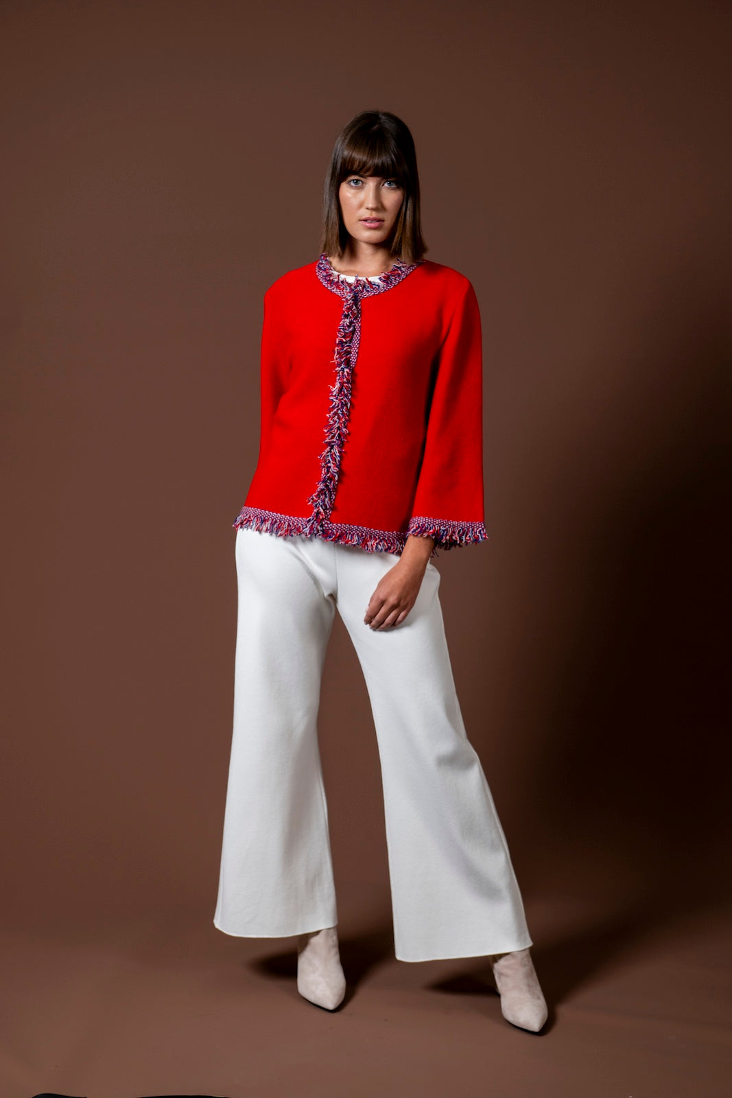 Rita Fringe Jacket ; Red