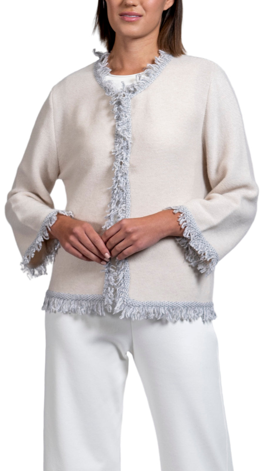 Rita Fringe Jacket ; Latte