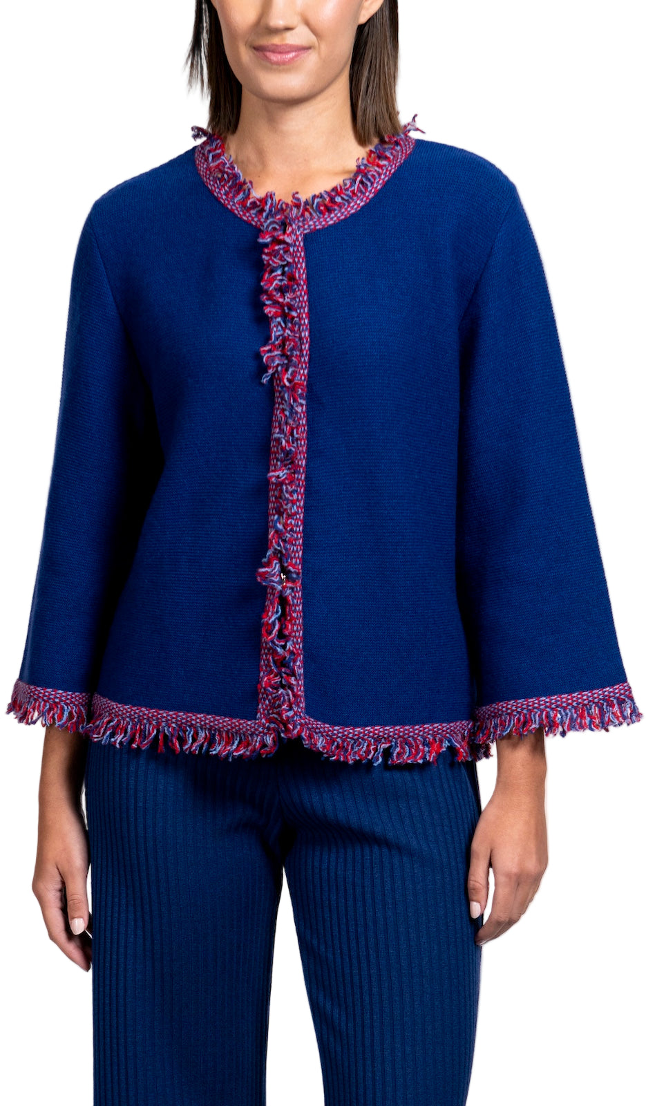 Rita Fringe Jacket ; Bright Navy
