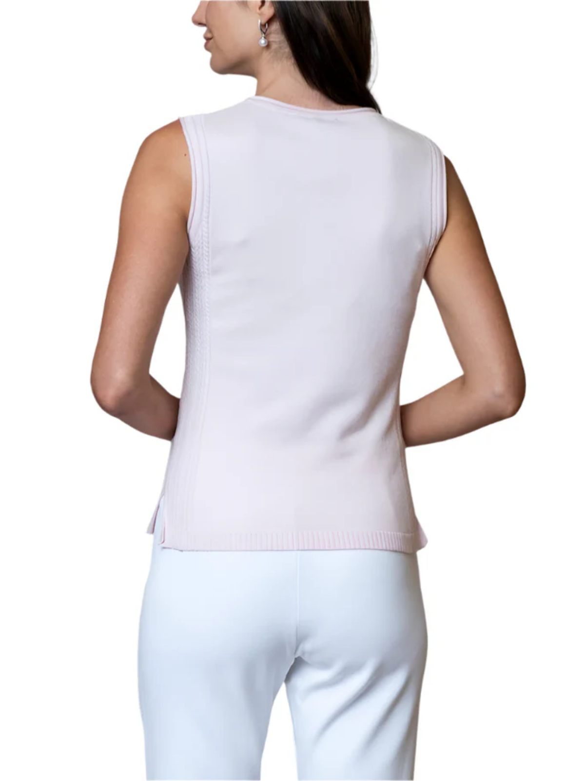 Mavys Round Neck Tank Top, Pink Petal