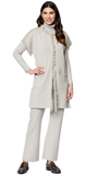 Monique Milano-Knit Boot Leg Pants; Mist