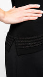 Bella Short Sleeved Top with See-Through Detail on Shoulders and Sleeves; Black/ Blk Silver