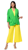 Malia Three-Quarter Sleeved Front-Tie Cardigan; Bright Green