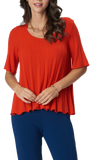 Polly Pleated Top; Orange