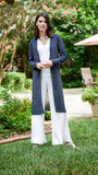 Julia Plisse-Look Full Length Wide Leg Pants, White